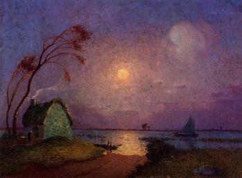 費迪南德 盧瓦敭 Cottage in the Moonlight in Briere 費迪南德 盧瓦敭 Cottage in the Moonlight in Briere